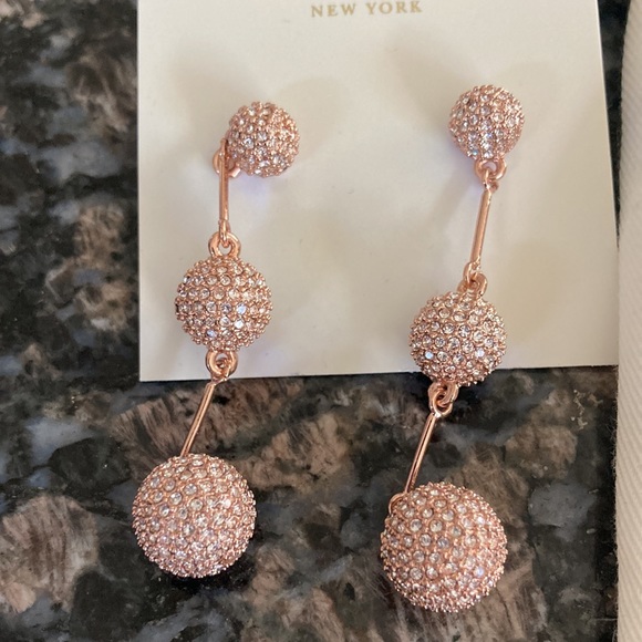 KATE SPADE DROP EARRINGS ROSE GOLD NWT - Picture 2 of 5